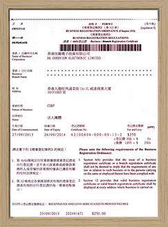 香港佳显电子营业执照